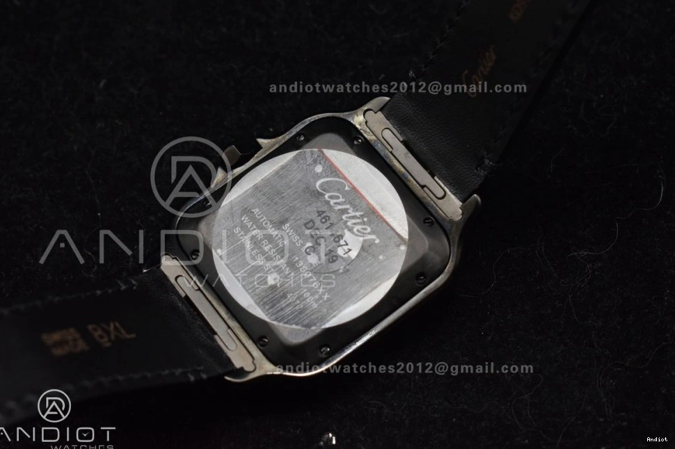 Santos Best BVF Black Dial de on 40mm MIYOTA Cartier Edition Leather 9015 PVD Strap Black 1:1 0110